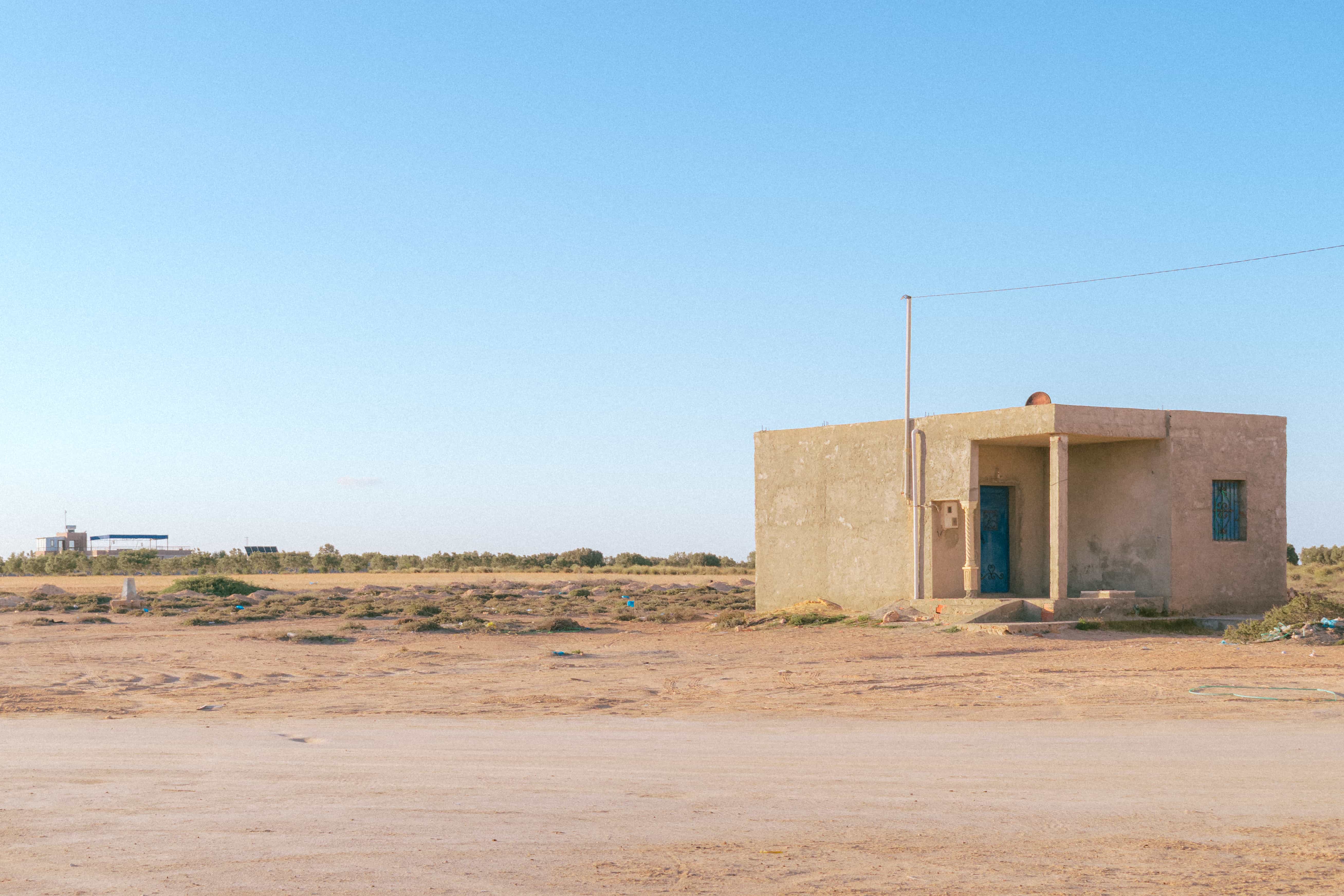 Abandoned structure at dusk